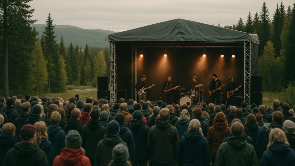En musikscen utomhus i norra Sverige